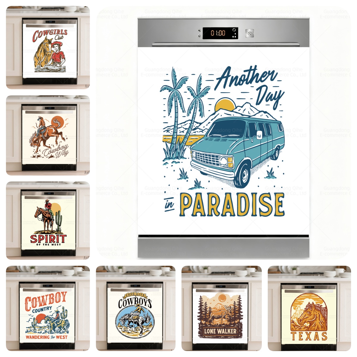Furniture Paradise & Hardware Ghaziabad Reviews - ウエスタンカウボーイ＆パラダイスバン食器洗い機ステッカー防水デカール壁紙用自己粘着キッチン洗濯機装飾