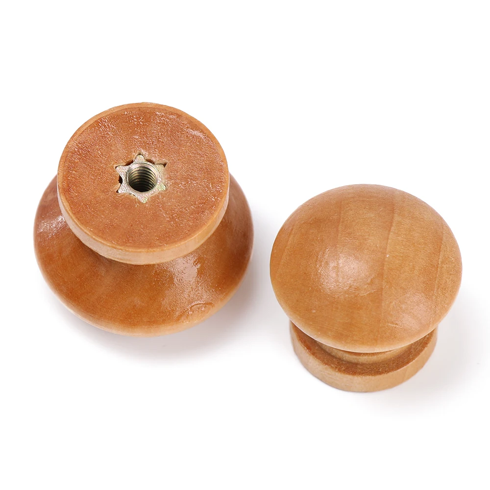 Furniture Hardware Handles - 10 ピース/ロット丸型天然木製引き出しノブワードローブプルドアハンドル食器棚キッチンキャビネットプル家具ハードウェア