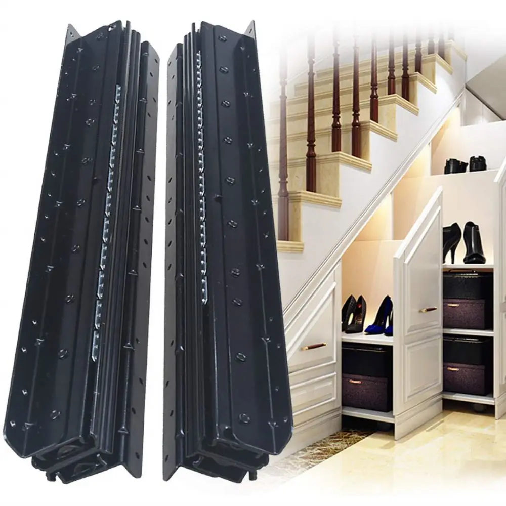 Drawer Slide Pair - アンダーマウント型ヘビーデューティー引き出しスライド、フルエクステンション、底部取り付け、隠しボールベアリングメタルレールトラックガイド、1ペア