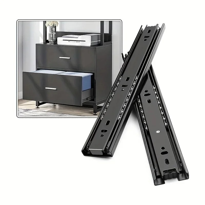 冷間圧延鋼油圧ダンパー付き静音三段式ワードローブ引き出しスラ - Drawer Slide Pair のレビューと価格