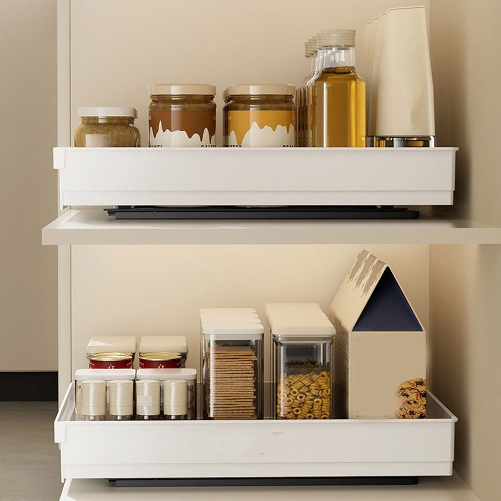 引き出し式キッチン収納ラック 大容量プラスチック製スパイスボ - Drawer Slide Pair のレビューと価格