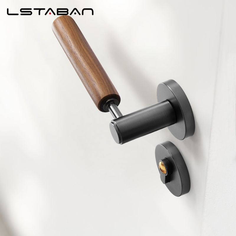 スプリットミュート盗難防止ドアロック北欧手作りクルミ材ハンド - Furniture Hardware Handles のレビューと価格