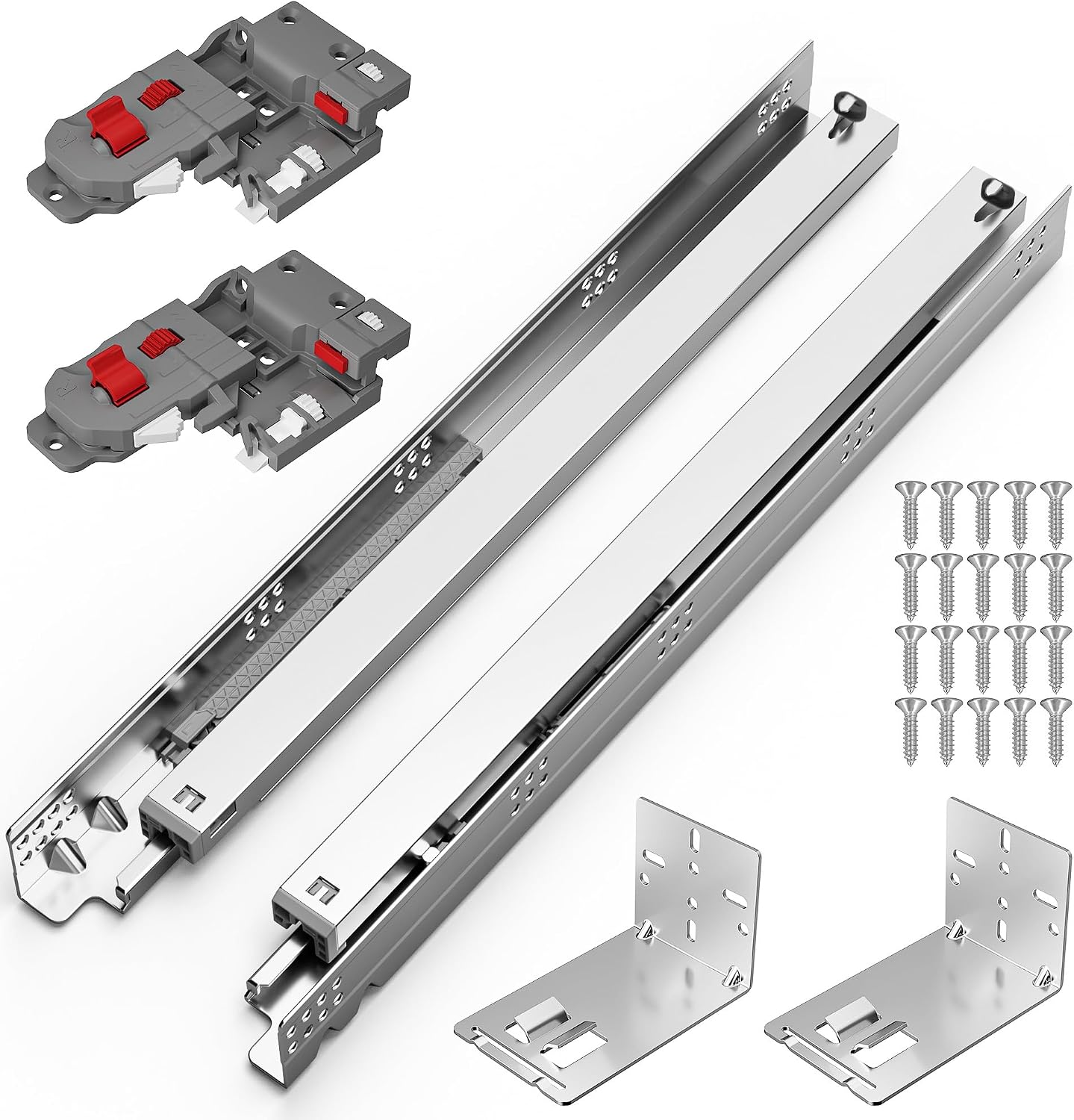 21インチ アンダーマウント ソフトクローズ ドロワースライ - Drawer Slide Pair のレビューと価格