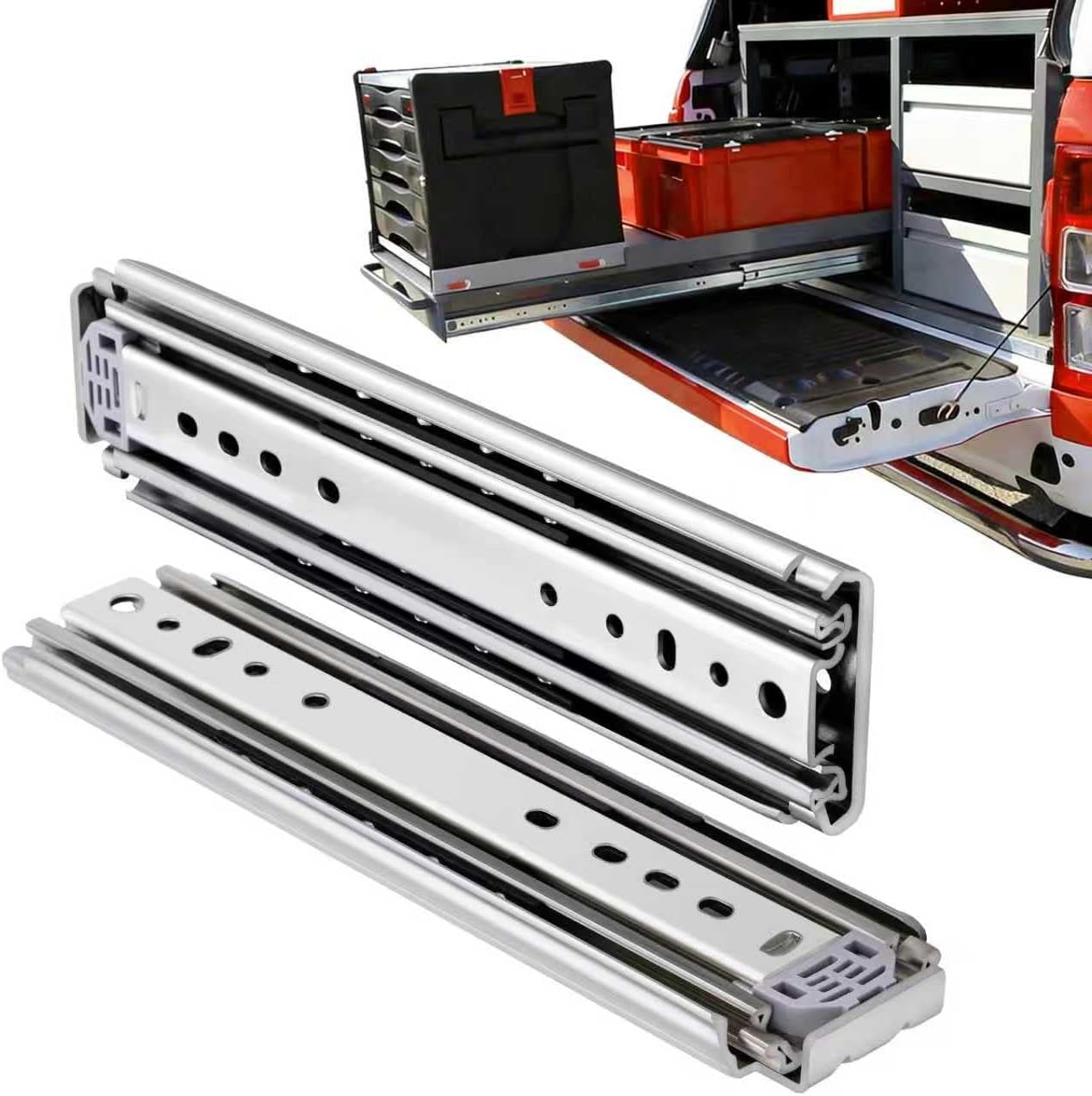 48インチヘビーデューティーサイドマウント引き出しスライド、 - Drawer Slide Pair のレビューと価格